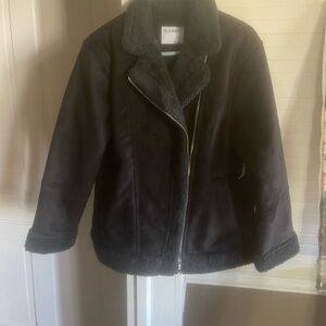 Old Navy Black Faux Shearling Jacket